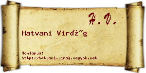 Hatvani Virág névjegykártya