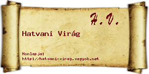 Hatvani Virág névjegykártya